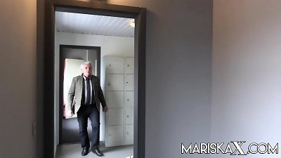 MARISKAX Tina gets ravaged in front of a dirty senior boy