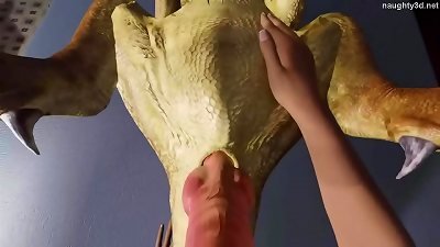 Raptor blowjob furry 3 dimensional