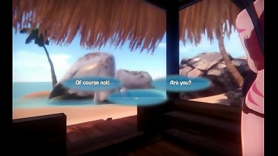 MonsterGirl Island [Monthly hentai game] Ep.13 detecting a form shifter super-hot smile chick with growing boobs on the beach