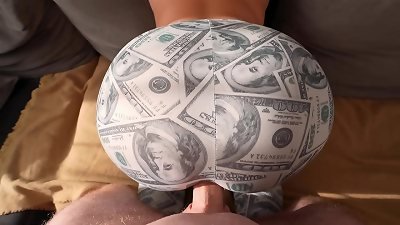 ample booty honey drilled In Her torn stretch pants