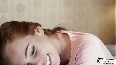 The handsome and wild teen asks grandfather to nail her fuckbox doggy-style missionary and multiple postures and then let her fellate his man rod blow until it is time to jizz on her face so she can lick the cum from her fingers too