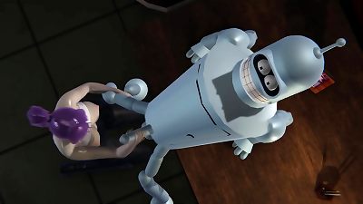 Futurama - Leela gets creampied by Bender - 3d porno