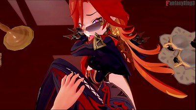 Mavuika pummeling in Jean Ìs office | 3 | Genshin impact | total & point of view on Sheer & PTRN: Fantasyking3