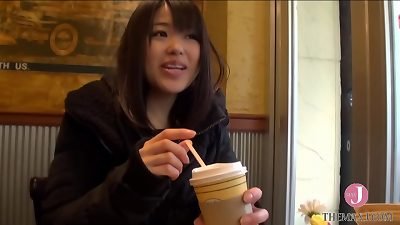 When frolicking with her soggy cootchie with hand, she comes more seriously, and does not hesitate to caress knob and blow it into her mouth.