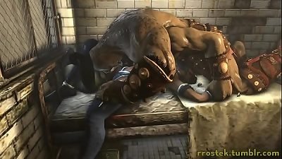 3d comics Goro face nailing Kitana hardcore