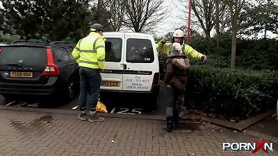 busty aged Bree pissing in the public