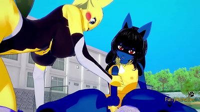 Pokemon manga porn fur covered Yiff 3d - Lucario x Pikachu firm hook-up - chinese chinese anime hentai game porn animation