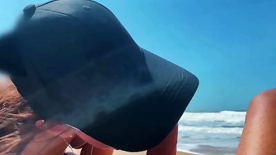 My supah point of view fellatio from bombshell teen lady in a cap, Seashore, naked nude Beach, suck off fuck-fest fucktoys