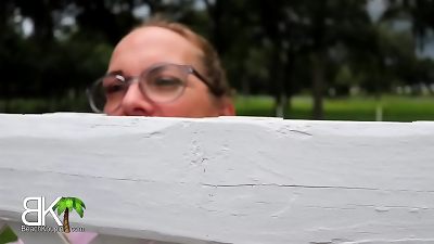 Karen gets tied up, gags on boner and double plunged for being curious