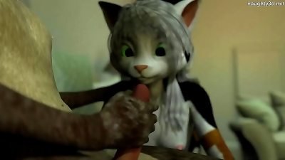 sexy fur covered hand job