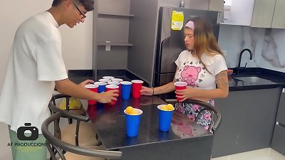 I play a hump game with my stepsister and end up ravaging her firm and spunking on her sugary-sweet tits.