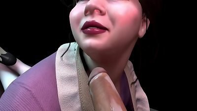 scorching chinese Maid cougar gives blowjob in pov | 3 dimensional porn