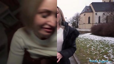 Public Agent Married light-haired babe has bang-out with a stranger with a giant thick shaft