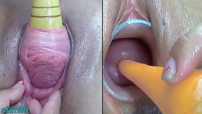 lesbos Mom-I-would-Like-to-Fuck Peehole penetration & nailing with vegetables