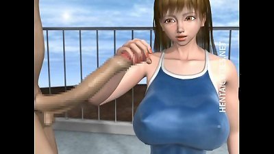 3 dimensional anime fuckslut take pecker at poolside