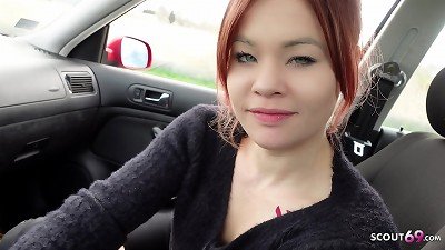 GERMAN SCOUT - diminutive German redhead woman Lizzy Rose Pickup for casting pulverize