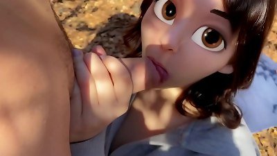 Were you going little girl? - small Molly earn some money after school