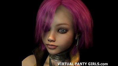 3 dimensional hentai stripper in tiny little pinkish undies